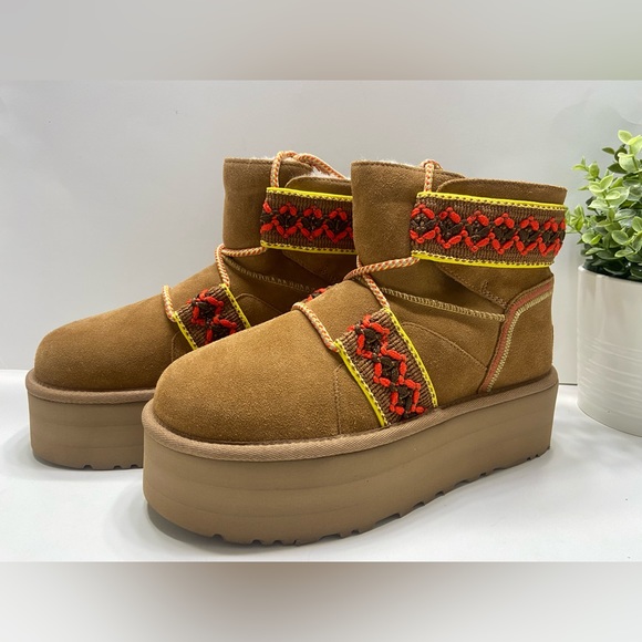 UGG Shoes - NEW UGG Classic Mini II Braid Suede Wool Women’s Platform Boots 1138492 9,11